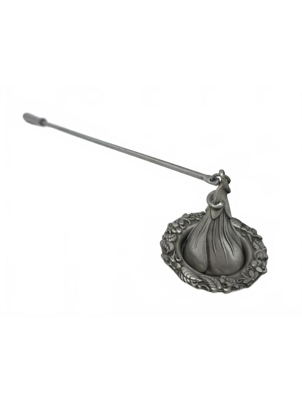 Carson Pewter Candle Snuffer with Base Floral Lily Hallmarked 1990s Candle Mark - Picture 1 of 7